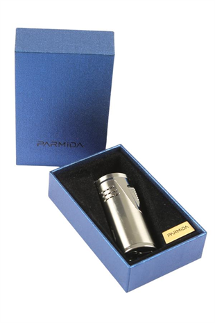 Parmida Çift Torch Pürmüz Gümüş Metal Puro Çakmağı