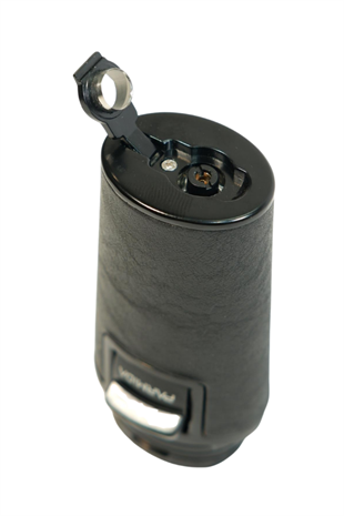 Parmida Çift Torch Pürmüz Delicili Gövdesi Deri Siyah Metal Puro Çakmağı