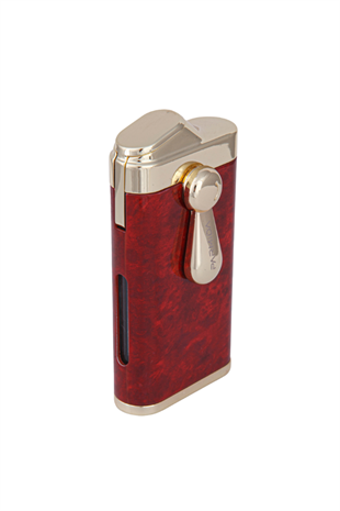 Parmida Çift Torch Pürmüz Bordo-Gold Metal Puro Çakmağı