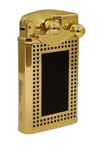 PremiumQuality Gold Desenli Çift Torch Pürmüz Metal Puro Çakmağı