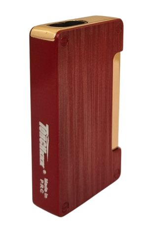 PremiumQuality Fırçalı Kırmızı-Gold Çift Torch Pürmüz Metal Puro Çakmağı