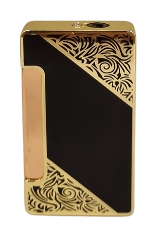 PremiumQuality Gold - Siyah Çift Torch Pürmüz Metal Puro Çakmağı