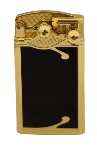 PremiumQuality Gold Desenli Çift Torch Pürmüz Metal Puro Çakmağı
