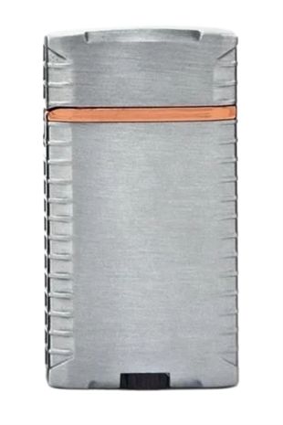 PremiumQuality Gümüş Çift Torch Pürmüz Metal Puro Çakmağı