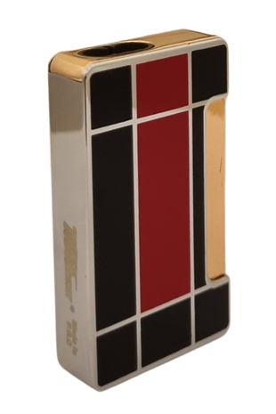 PremiumQuality Kırmızı-Siyah Desenli Çift Torch Metal Puro Çakmağı