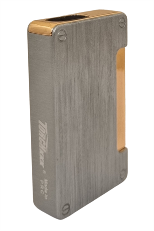 PremiumQuality Fırçalı Gümüş-Gold Çift Torch Pürmüz Metal Puro Çakmağı