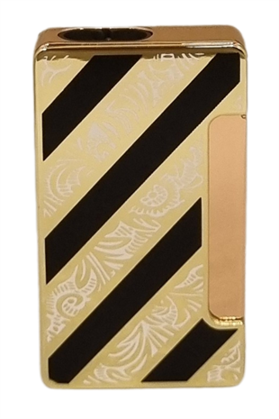 PremiumQuality Gold - Siyah Çift Torch Pürmüz Metal Puro Çakmağı