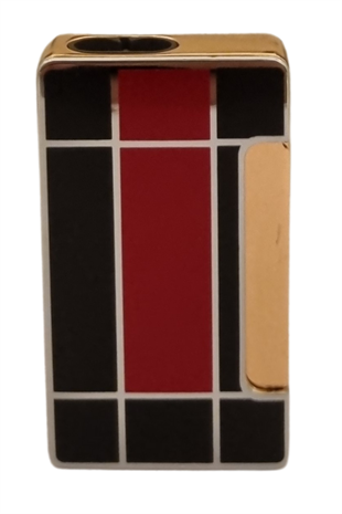 PremiumQuality Kırmızı-Siyah Desenli Çift Torch Metal Puro Çakmağı