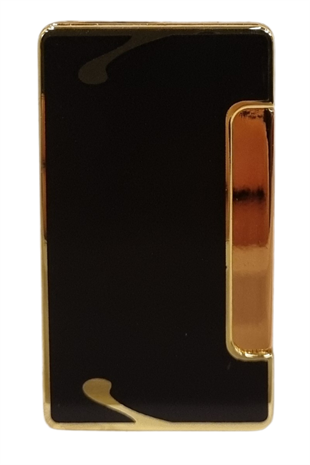 PremiumQuality Gold - Siyah Çift Torch Pürmüz Metal Puro Çakmağı