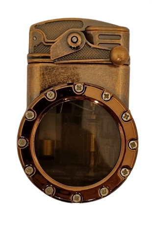 PremiumQuality Bronz Çift Torch Pürmüz Metal Puro Çakmağı