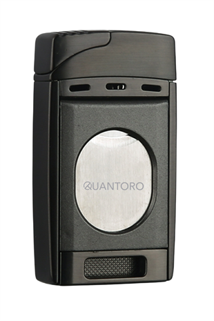 Quantoro Çift Torch Pürmüz Easy Cut Gunmetal Metal Puro Çakmağı