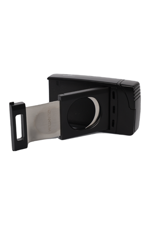 Quantoro Çift Torch Pürmüz Easy Cut Siyah Metal Puro Çakmağı