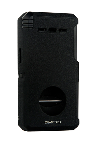 Quantoro Çift Torch Pürmüz V-Cut/Delicili/İğneli Mat Siyah Metal Puro Çakmağı