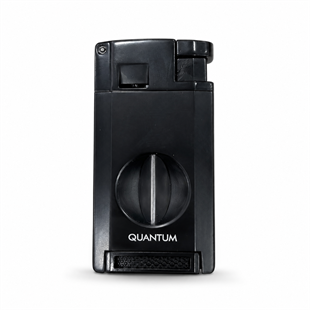 Quantum Çift Torch Pürmüz Siyah V Kesicili Metal Puro Çakmağı
