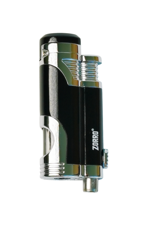 Zorro 2 Torch Pürmüz Siyah-Gümüş Metal Puro Çakmağı