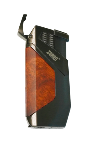 Zorro 2 Torch Pürmüz Ahşap Gunmetal Metal Puro Çakmağı