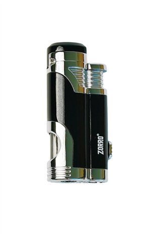 Zorro 2 Torch Pürmüz Siyah-Gümüş Metal Puro Çakmağı