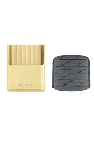 S.T. Dupont Coated Canvas Monogram Parlak Siyah Deri Cigarillo Kılıfı 183179