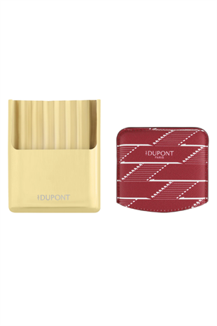 S.T. Dupont Coated Canvas Monogram Bordo Deri Cigarillo Kılıfı 183178