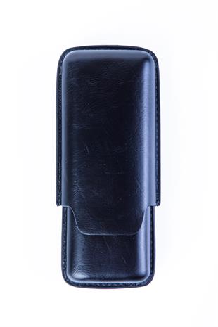 Cohiba Düz Siyah İkili Deri Puro Kılıfı