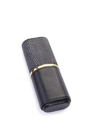 Cohiba Gri-Siyah İçi Sedir İkili Deri Puro Kılıfı