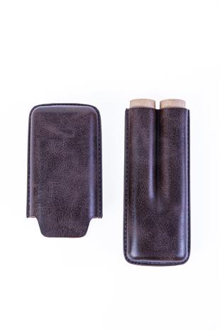 Cohiba Kahverengi İkili Deri Puro Kılıfı