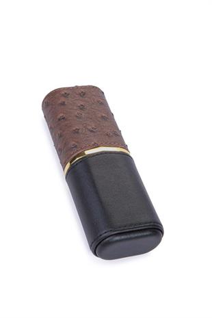 Cohiba Kahverengi-Siyah İçi Sedir İkili Deri Puro Kılıfı