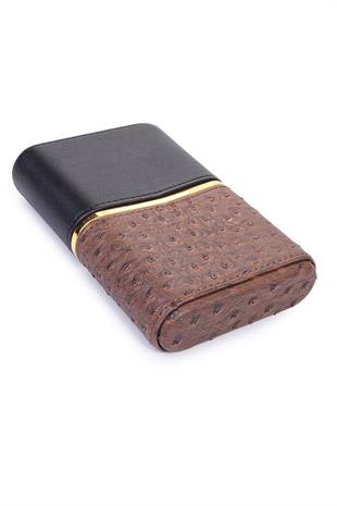Cohiba Kahverengi-Siyah İçi Sedir Dörtlü Deri Puro Kılıfı
