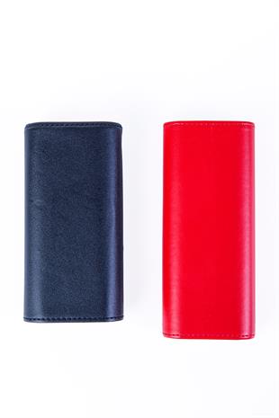 Cohiba Kırmızı-Siyah Üçlü Deri Puro Kılıfı