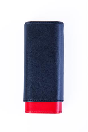 Cohiba Kırmızı-Siyah Üçlü Deri Puro Kılıfı