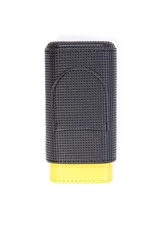 Cohiba Sarı Siyah İkili Kesici Bölmeli Deri Puro Kılıfı