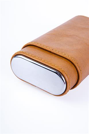 Cohiba Taba-Gümüş İkili Deri Puro Kılıfı