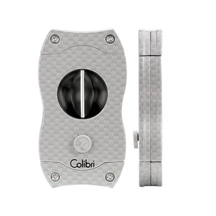Colibri V-Cut Karbon Desenli Gümüş Puro Kesici