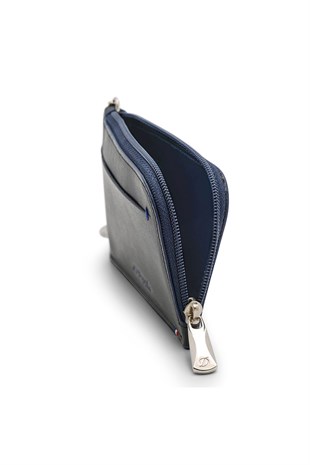 S.T. Dupont Siyah-Mavi Deri Bozuk para Cüzdanı Ve Anahtarlık 184002