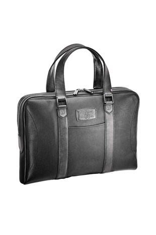 S.T. Dupont Siyah Deri Laptop Çantası 181254