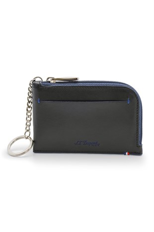 S.T. Dupont Siyah-Mavi Deri Bozuk para Cüzdanı Ve Anahtarlık 184002