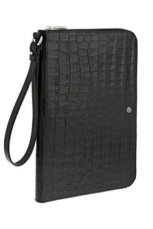 S.T. Dupont Line D Croco Dandy Siyah Deri Çanta(Slim) 181061