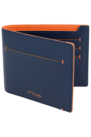 S.T. Dupont Deri Turuncu-Mavi Cüzdan 184400