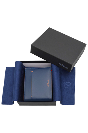 S.T. Dupont Deri Turuncu-Mavi Cüzdan 184400