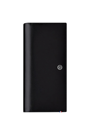 S.T. Dupont Line D Black Long Smooth Deri Cüzdan 180045