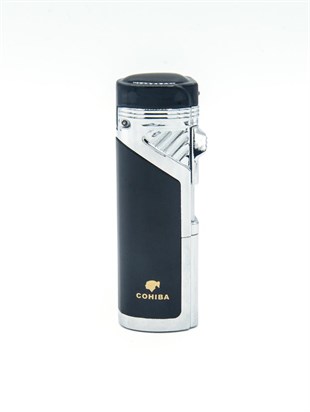 Cohiba 3 Torch Pürmüz Siyah-Gümüş Puro Çakmağı