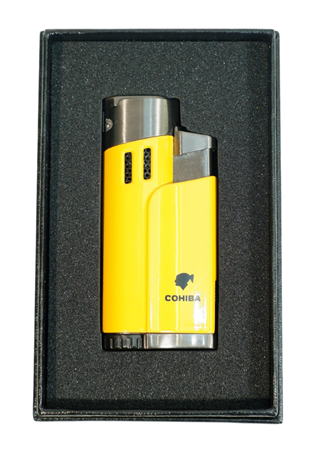 Cohiba 4 Torch Pürmüz Sarı Gunmetal Metal Puro Çakmağı