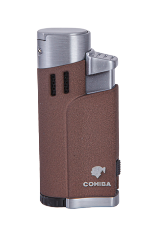 Cohiba 4 Torch Pürmüz Haki-Gümüş Metal Puro Çakmağı