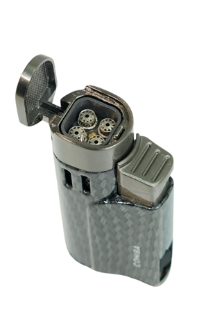 Cohiba 4 Torch Pürmüz Delicili Karbon Desenli Metal Puro Çakmağı