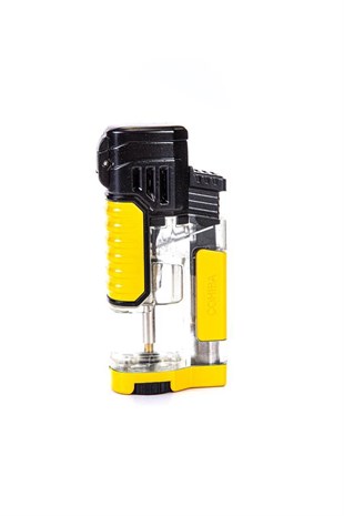 Cohiba Dört Torch Pürmüz Şeffaf Sarı Desenli Puro Çakmağı