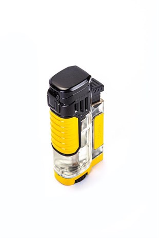 Cohiba Dört Torch Pürmüz Şeffaf Sarı Desenli Puro Çakmağı