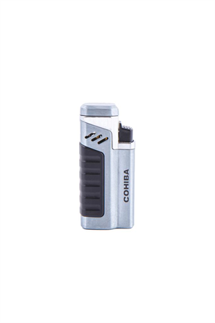Cohiba Dört Torch Pürmüz Siyah-Gümüş Puro Çakmağı