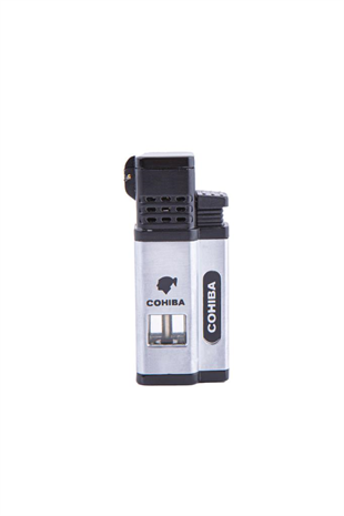 Cohiba Dört Torch Pürmüz Gümüş-Siyah Puro Çakmağı