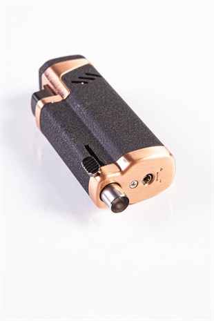 Parmida Dört Torch Pürmüz Siyah-Gold Puro Çakmağı