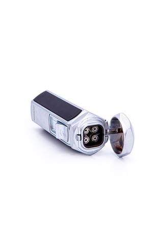 Parmida 4 Torch Pürmüz Gümüş-Siyah Metal Puro Çakmağı